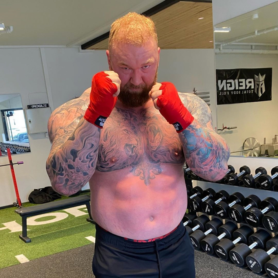 Bjornsson was 206kg when he deadlifted a world-record 501kg in early May – but now weights 188kg