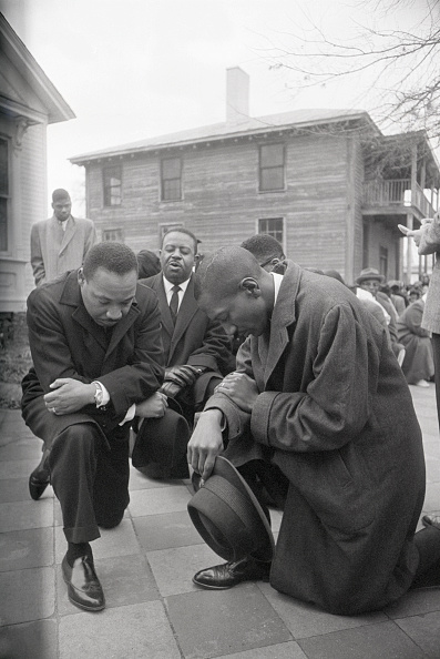 Martin Luther King Jr. Praying in selma alabama