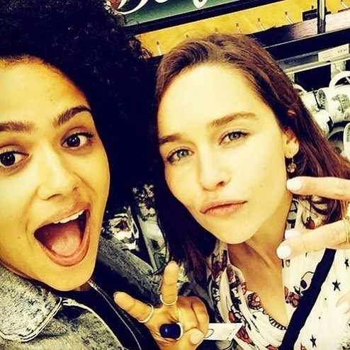 Nathalie Emmanuel and Emilia Clarke 