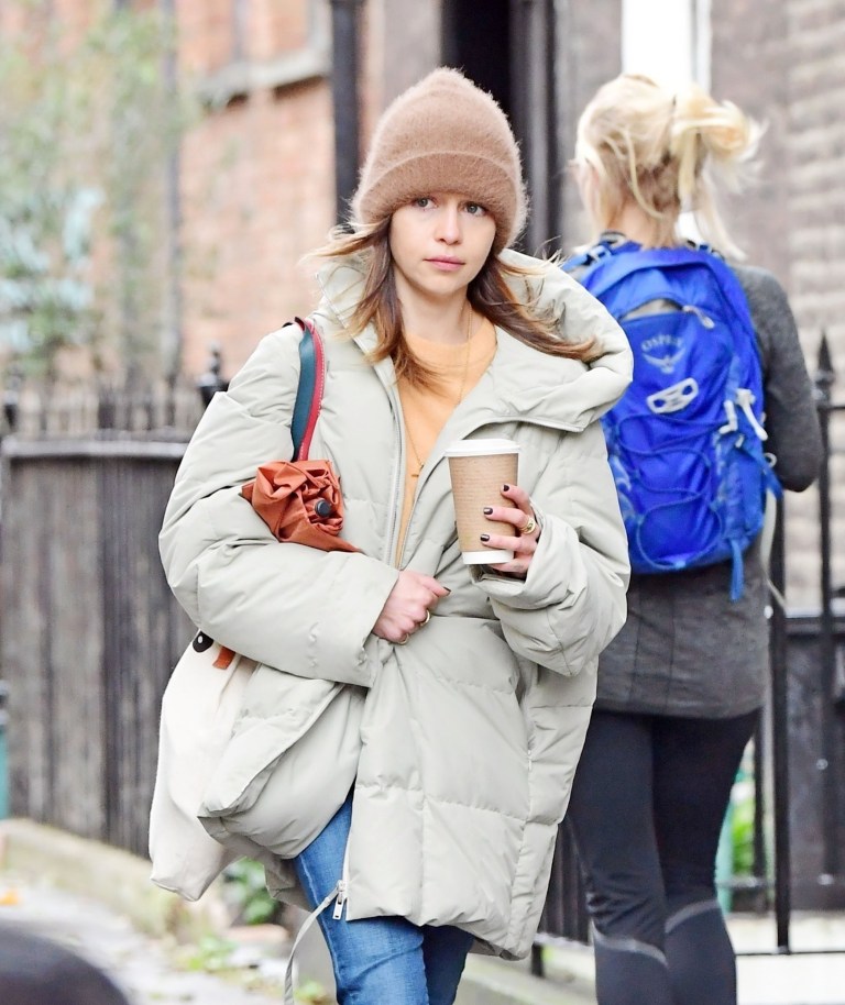 Emilia Clarke on a coffee run.