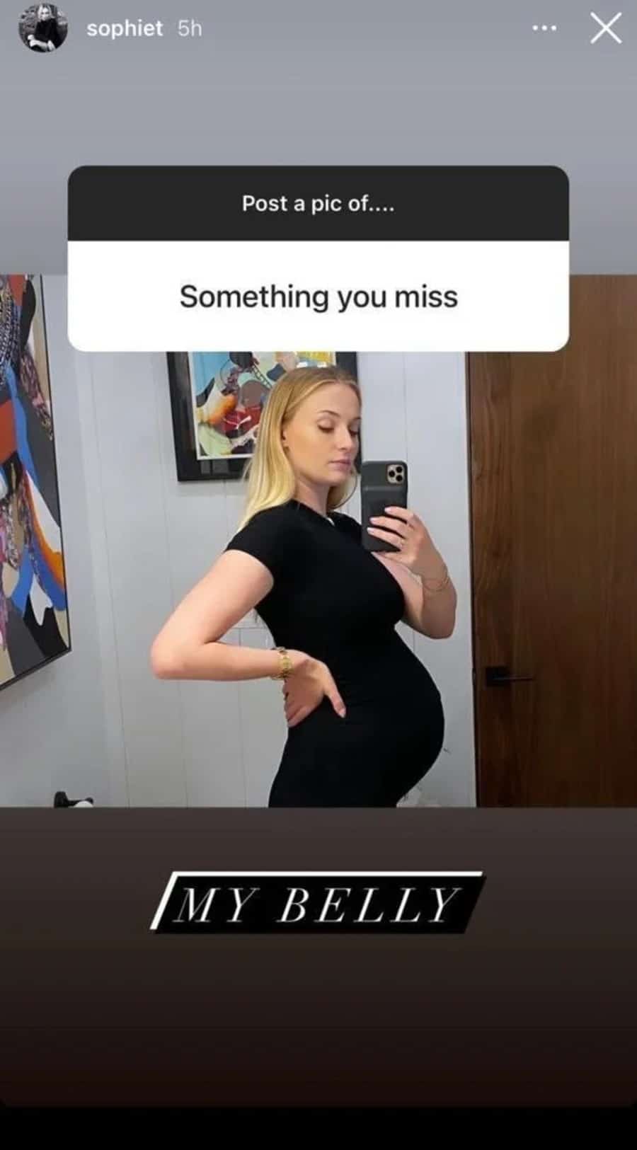 Sophie Turner shares unseen pregnancy snaps on Instagram Stories following ‘Post a pic of…’ trend