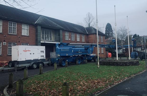 South Wales Guardian: Filming at Ammanford town hall 