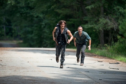 Rick and Daryl chase Jesus in Season 6 of 'The Walking Dead.' Photo via AMC