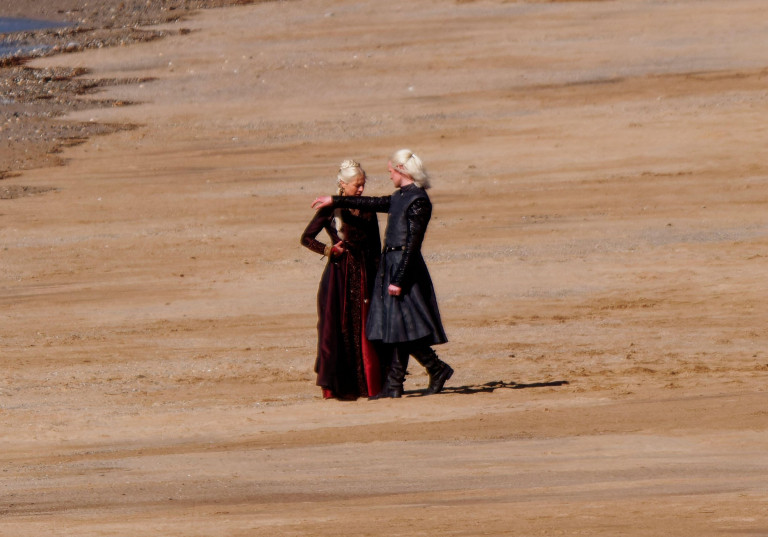 Emma D'Arcy and Matt Smith on set of House of the Dragon