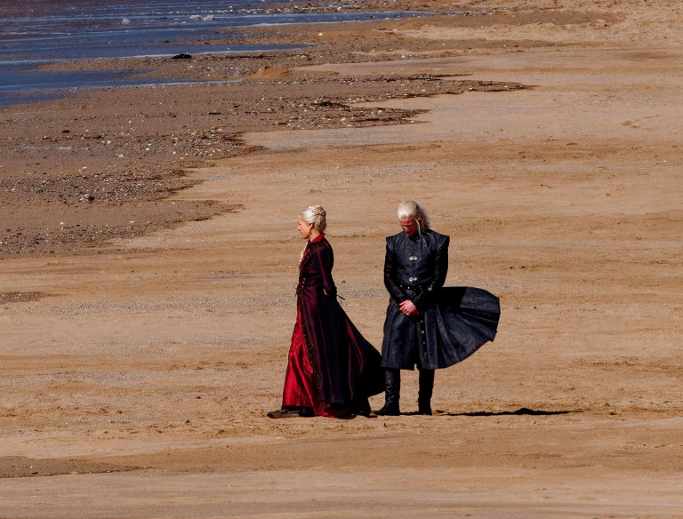 Emma D'Arcy and Matt Smith on set of House of the Dragon