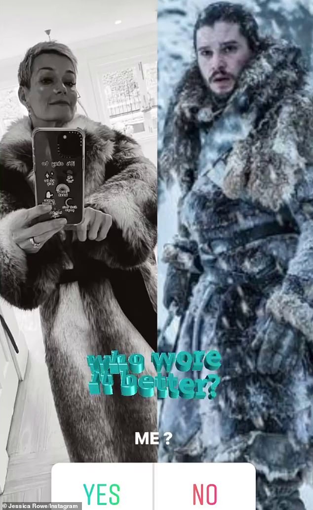 'Fashun sweetie!' She shared an Instagram story post in which she asked her fans 'who wore it better?'