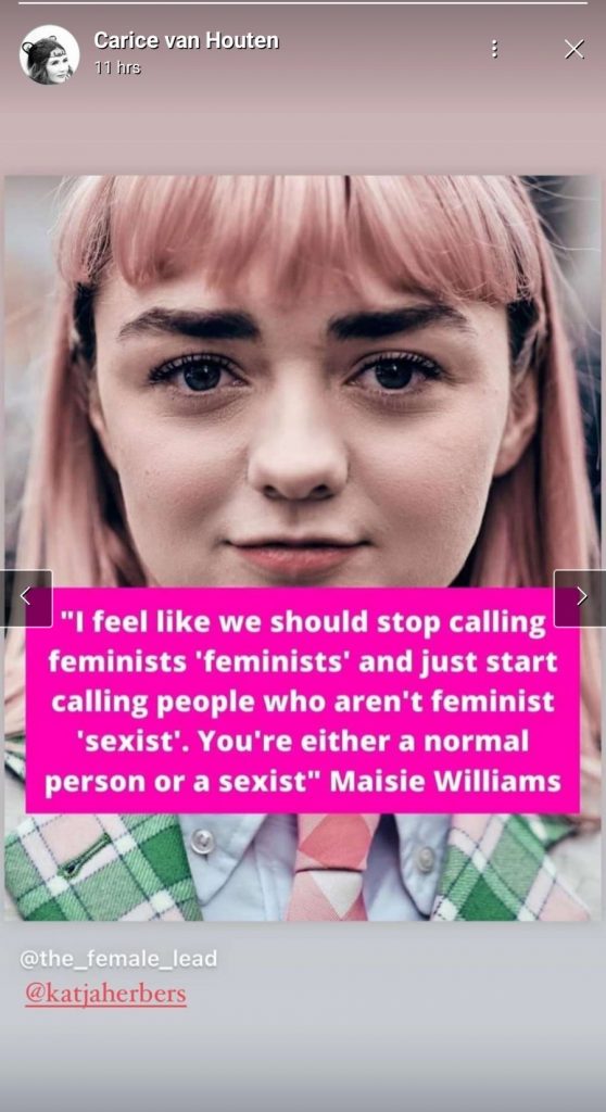 Maisie Williams says People who aren’t Feminists should be called Sexist