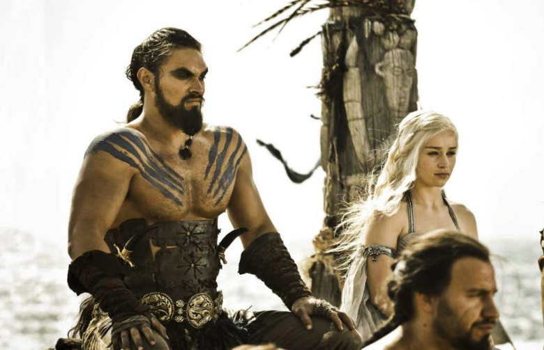 Jason Momoa and Emilia Clarke, "Game of Thrones"