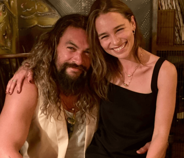 Emilia Clarke and Jason Momoa 