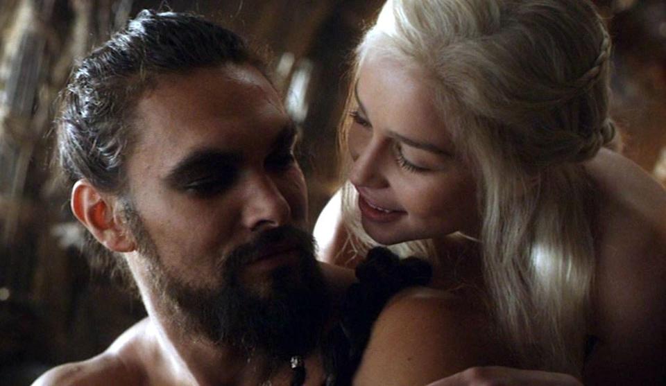 An intimate scene from Game of Thrones featuring&#xa0;daenerys and Drogo