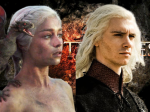 Emilia Clarke and Harry Lloyd as Daenerys and Viserys Targaryen on "Game of Thrones." Helen Sloan/HBO