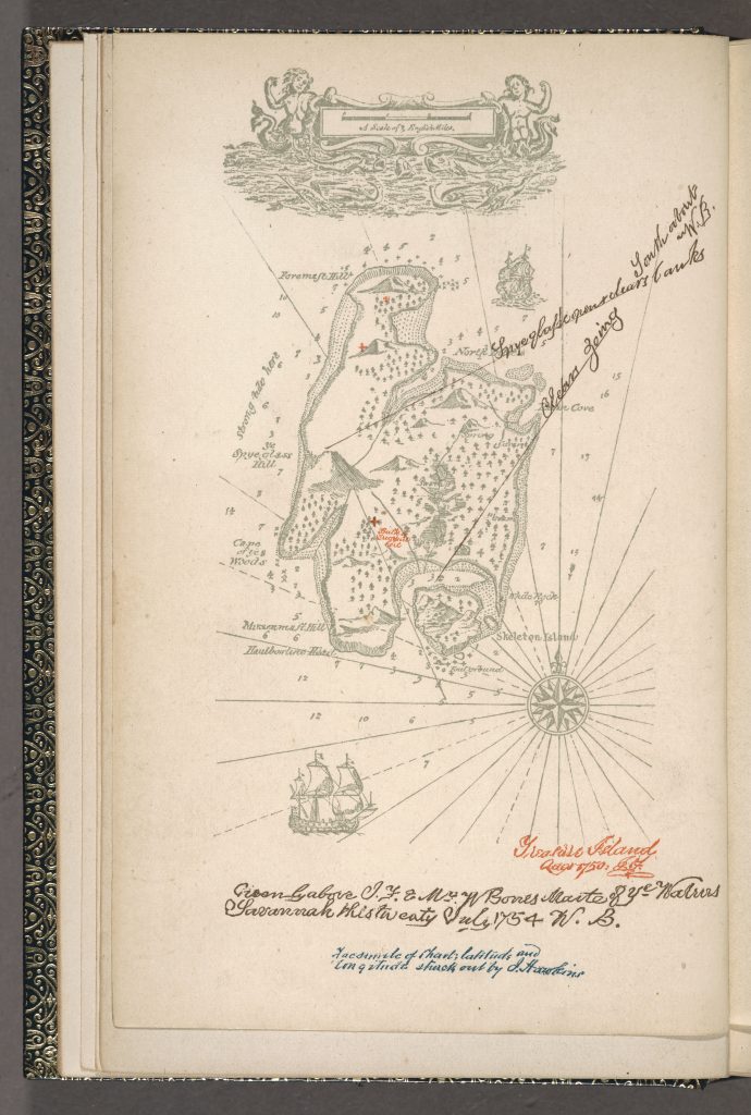 A map from Robert Louis Stevenson's <i>Treasure Island</i> (1883). Courtesy of The Huntington Library, Art Museum, and Botanical Gardens.