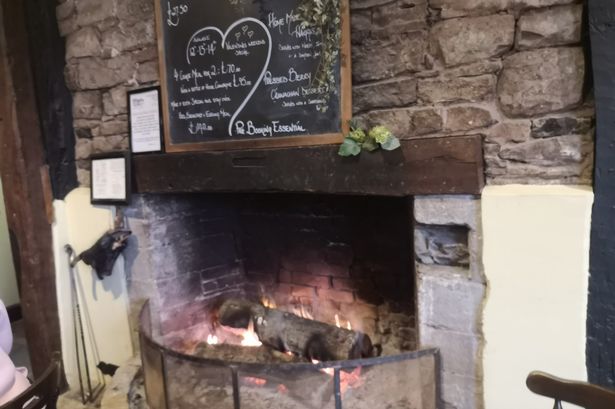 A cosy fire at Kit Harington’s favourite pub, The Talbot at Knightwick in Worcestershire