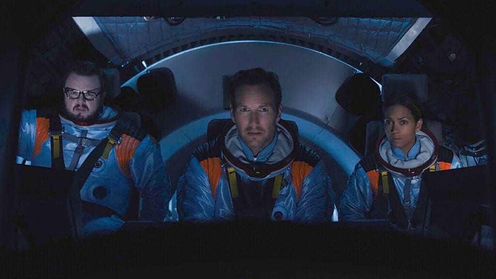 John Bradley, Patrick Wilson and Halle Berry in "Moonfall" (Lionsgate)