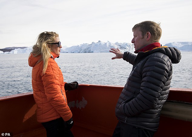 Incredible: The star is already known for her long-standing relationship with the organisation, including a visit to Greenland's Jakobshavn glacier with climatologists where she saw the rapid rate of ice loss first hand (pictured at the Helheim glacier in Greenland)