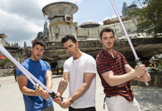 jonas brothers at disney world galaxy's edge in august 2019