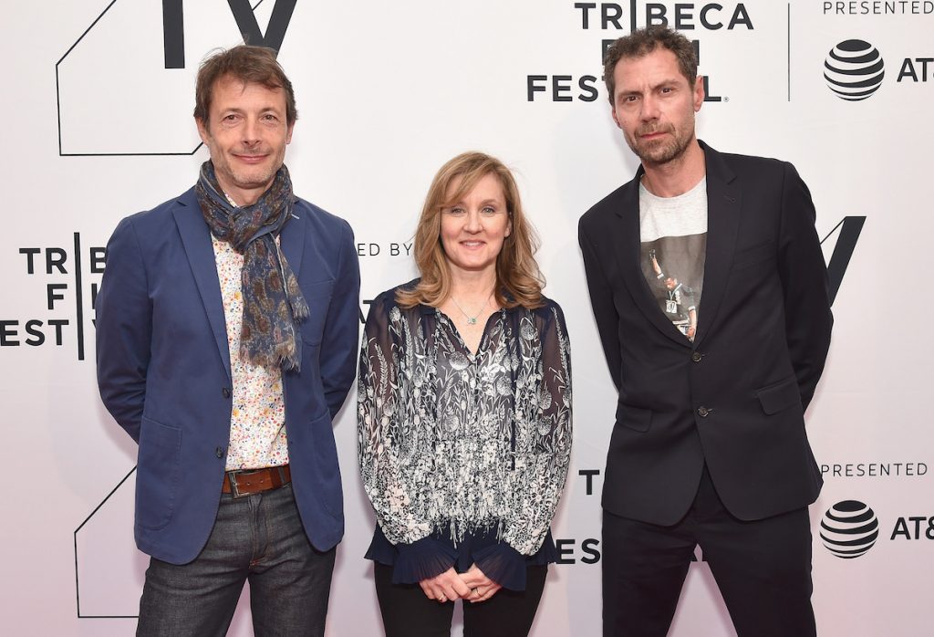 Writer/director Jean-Xavier de Lestrade, producer Allyson Luchak and producer Matthieu Belghiti attend "The Staircase" premiere at the 2018 Tribeca Film Festival