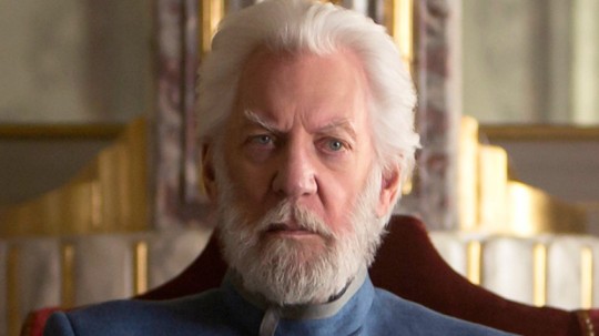 Donald Sutherland as President Snow.
