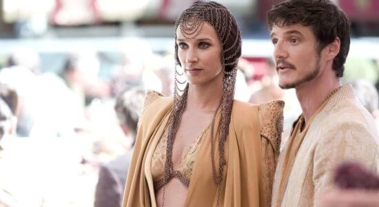 indira varma (left) and pedro pascal (right) in game of thrones