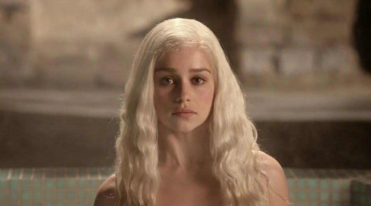 Daenerys Targaryen in the pilot of Game of Thrones