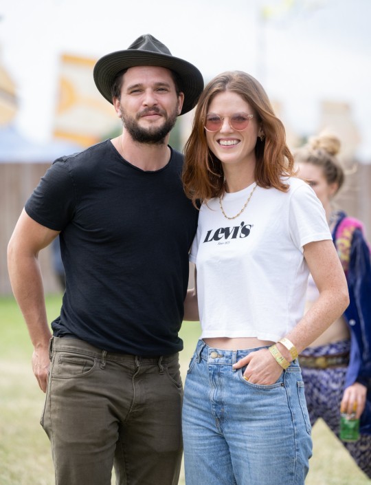 Kit Harington and Rose Leslie at Glastonbury.