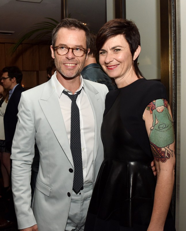 Actor Guy Pearce (L) and his wife Kate Mestitz pose at the after party for the premiere of A24's "The Rover