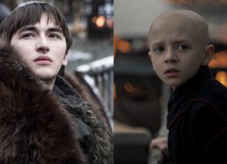 A Knight of the Seven Kingdoms’ Dexter Sol Ansell (Egg) meets Game of Thrones’ Isaac Hempstead Wright (Bran) at Wimbledon
